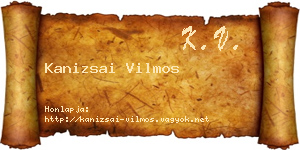 Kanizsai Vilmos névjegykártya